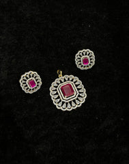 PENDANT SET CHAINS Pendant set 163 DIAMOND RUBY