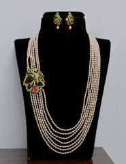 BEADS MALA AND CHAINS Beads mala 004 Green With Red 22-24