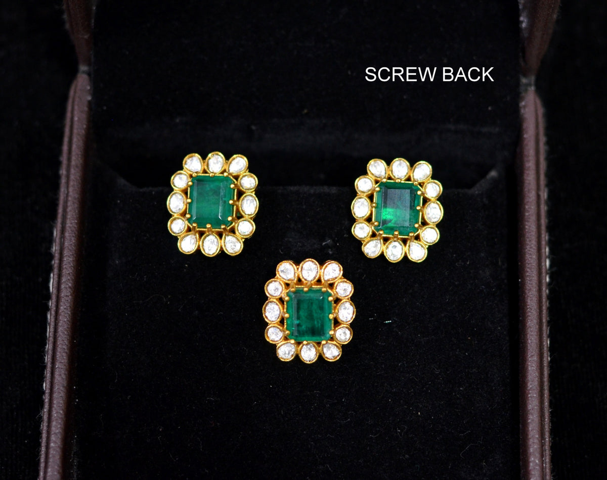 PENDANT SET / LOCKETS pendant set 221 MOZONITE EMERALD