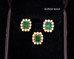 PENDANT SET / LOCKETS pendant set 221 MOZONITE EMERALD