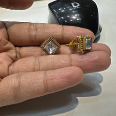 Earring Eartops 250 MOZONITE GOLDEN