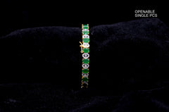 BRACELET/BANGLE Bangle 030 EMERALD AND WHITE 2 '6 Openable Bangle