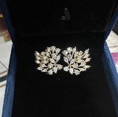 Earring eartops 141 DIAMOND DUAL PLATING DIAMOND LOOK