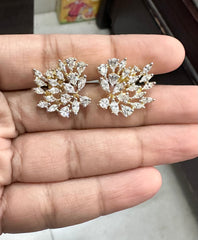 Earring eartops 141 DIAMOND DUAL PLATING DIAMOND LOOK