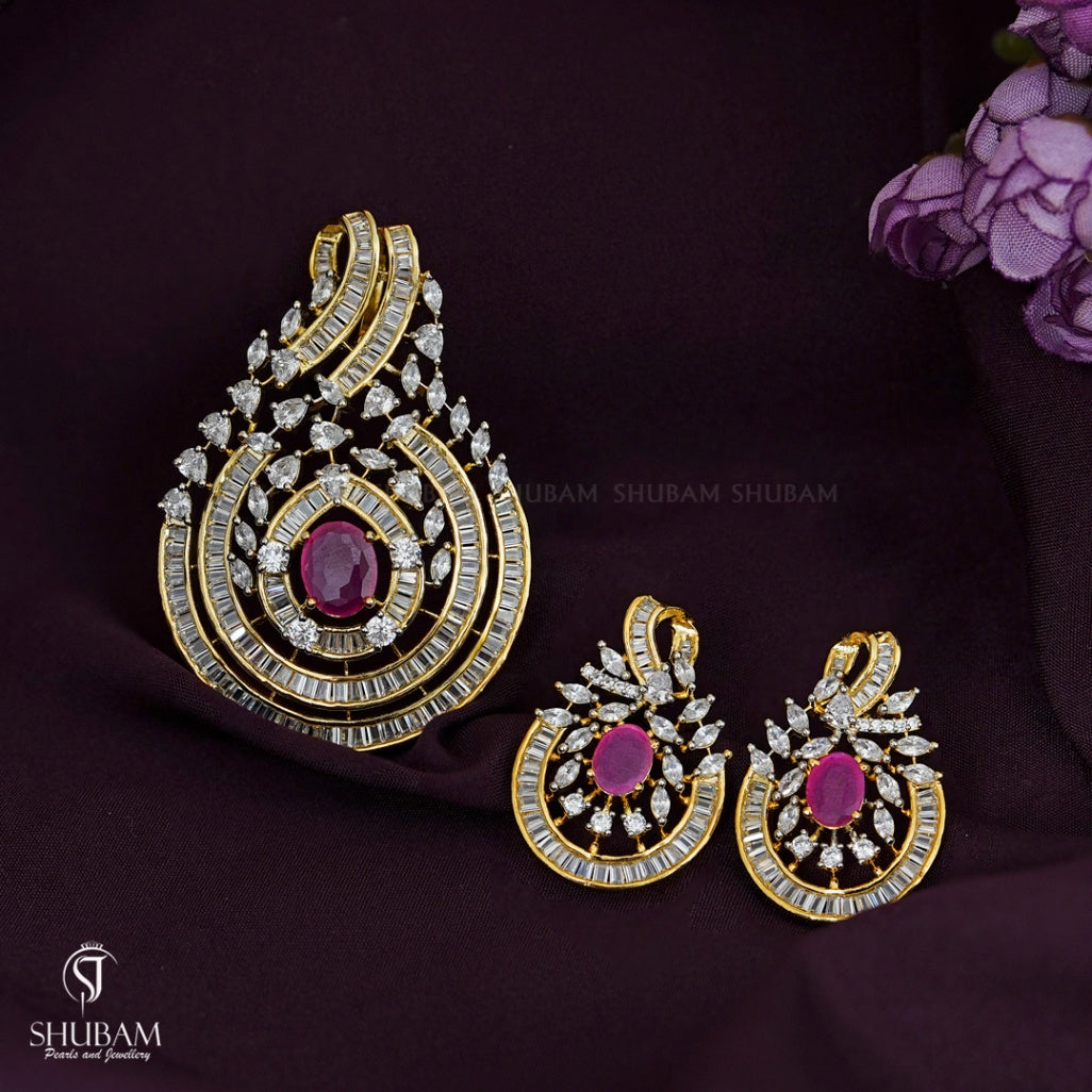PENDANT SET CHAINS Pendant set 210 DIAMOND RUBY