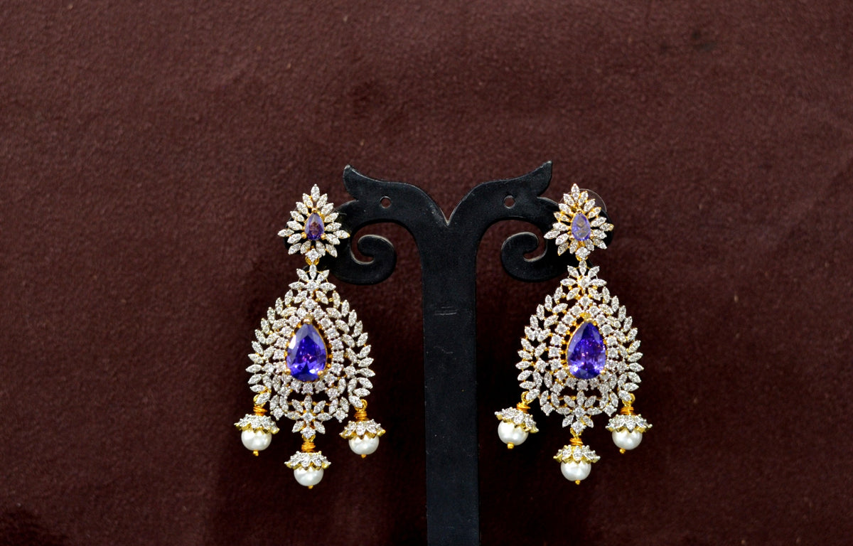 Earring CB002 DIAMOND EMETHYST PURPLE