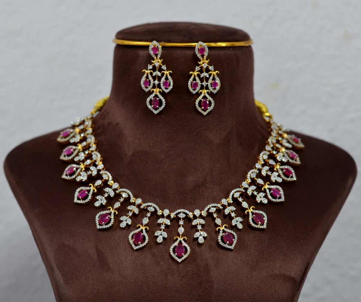 NECKLACE nK225 DIAMOND  RUBY