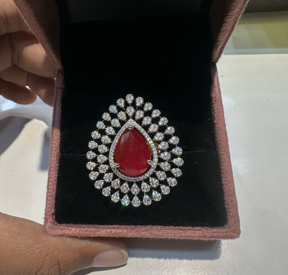 FINGERRING FInger ring 60 DIAMOND RUBY