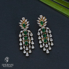 Earring Eartops 048 DIAMOND EMERALD
