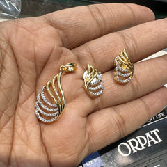 PENDANT SET CHAINS pendant set 233 DIAMOND DUAL PLATING DIAMOND LOOK