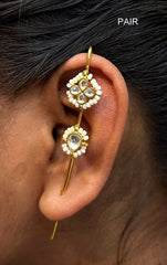 ACCESSORIES EAR Earcuff 009White - EAF009 Kundan Long
