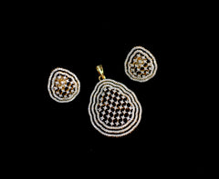 PENDANT SET CHAINS pendant set 235 DIAMOND DUAL PLATING DIAMOND LOOK