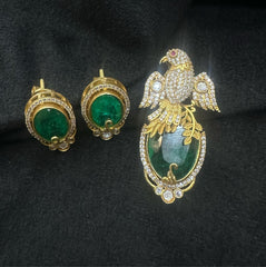 PENDANT SET / LOCKETS pendant set 270 MOZONITE EMERALD