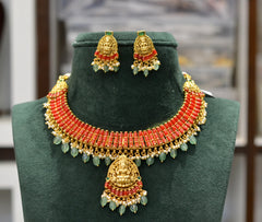 NECKLACE NK228 NAKSHI ANTQIUE CORAL
