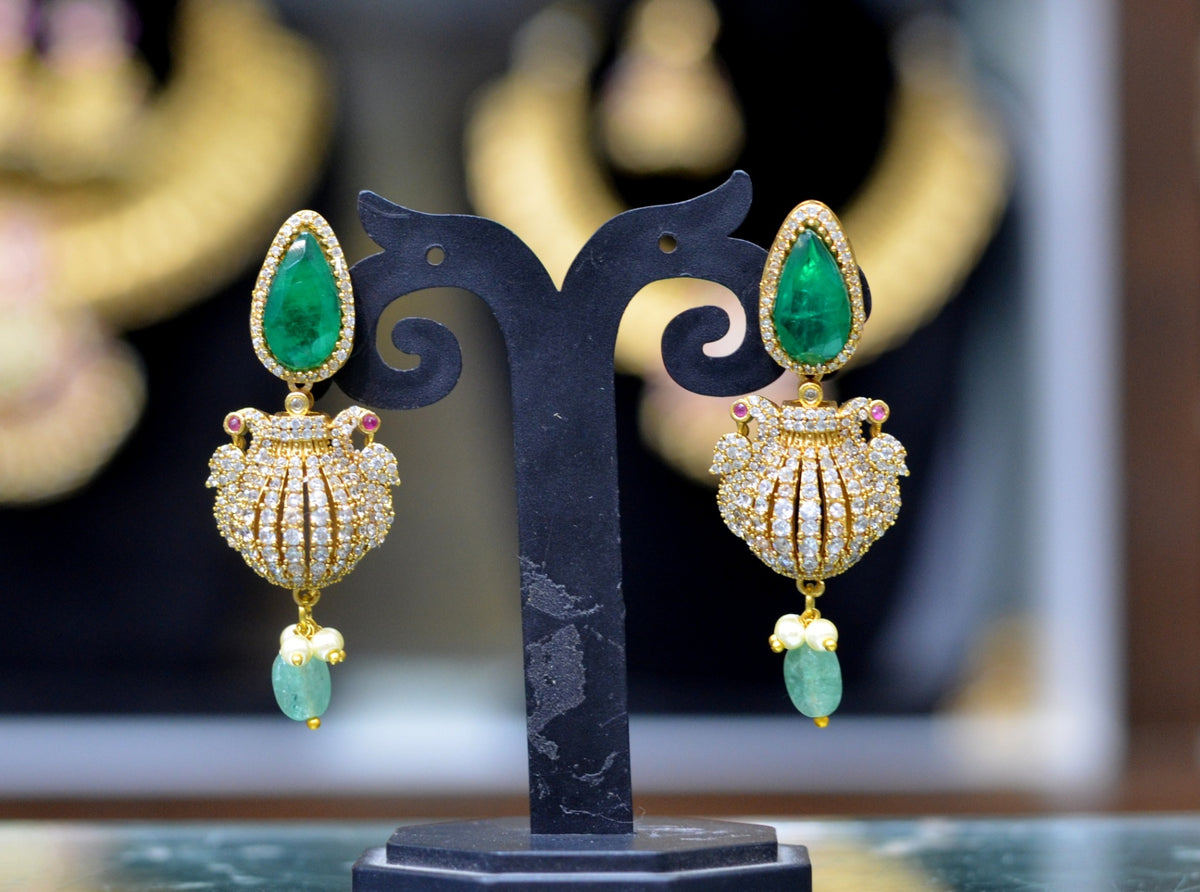 Earring Earrings 280 GOLDEN STONE EMERALD