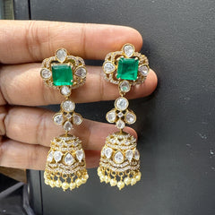 Earring jhumka 089 MOZONITE EMERALD
