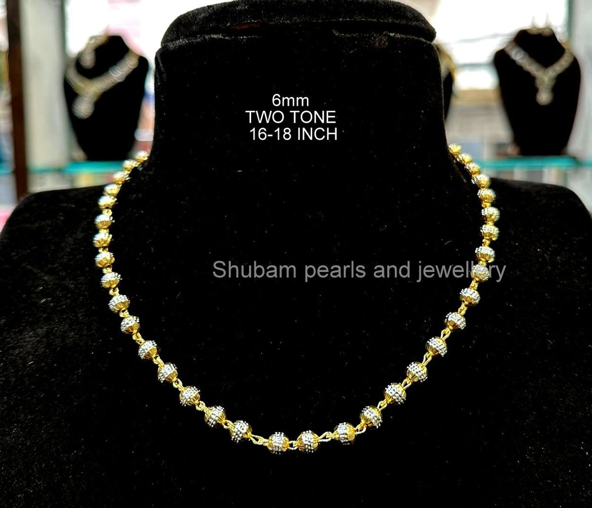 DORI AND CHAINS 6mm golden ball chain DIAMOND 16-18 Inch