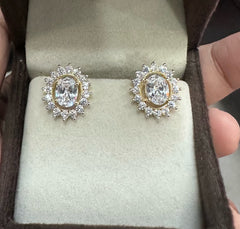 Earring eartops 142 DIAMOND DUAL PLATING DIAMOND LOOK