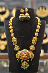 NECKLACE Long Necklace 168 - NE168 NAKSHI JADAU MIX EMERALD