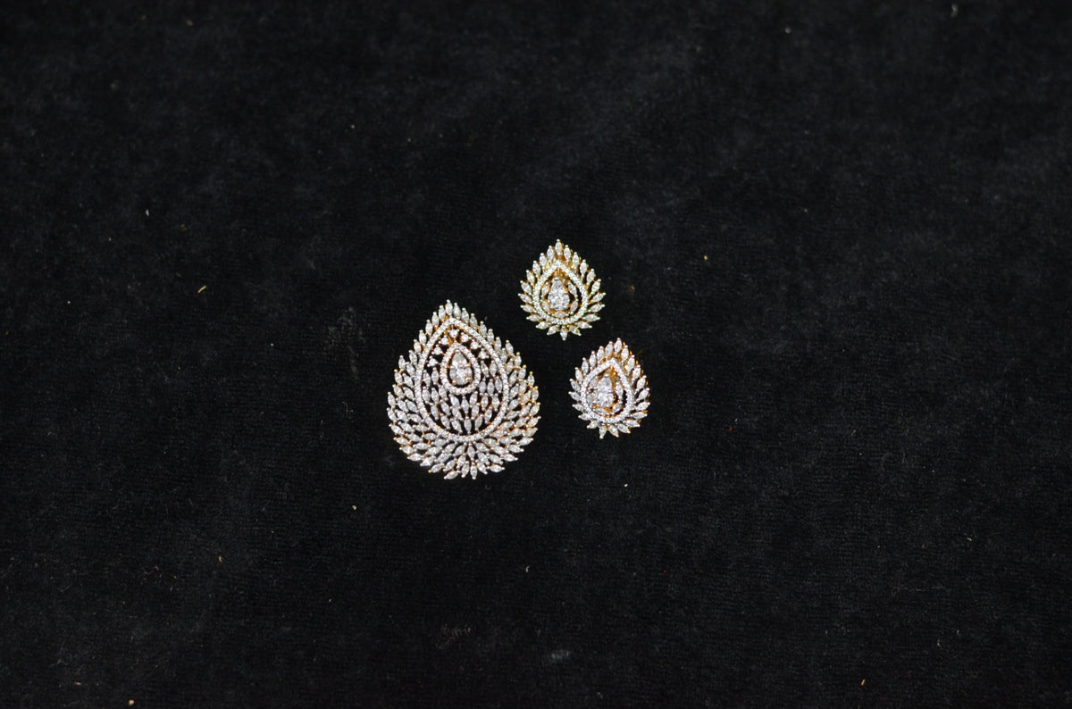 PENDANT SET / LOCKETS PS002 DIAMOND WHITE