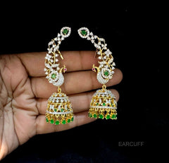Earring Earcuff 015 DIAMOND EMERALD