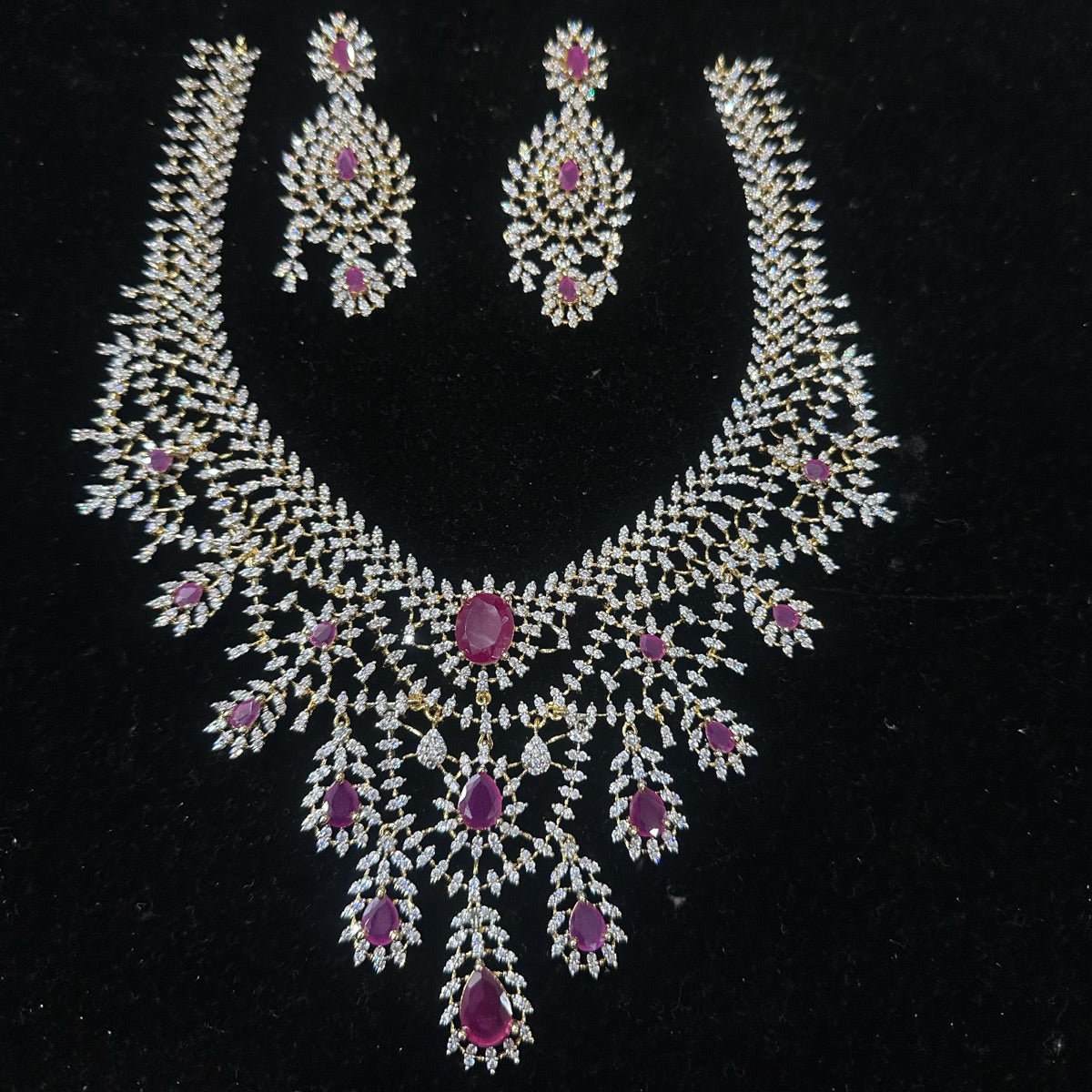 NECKLACE NK179 DIAMOND  RUBY