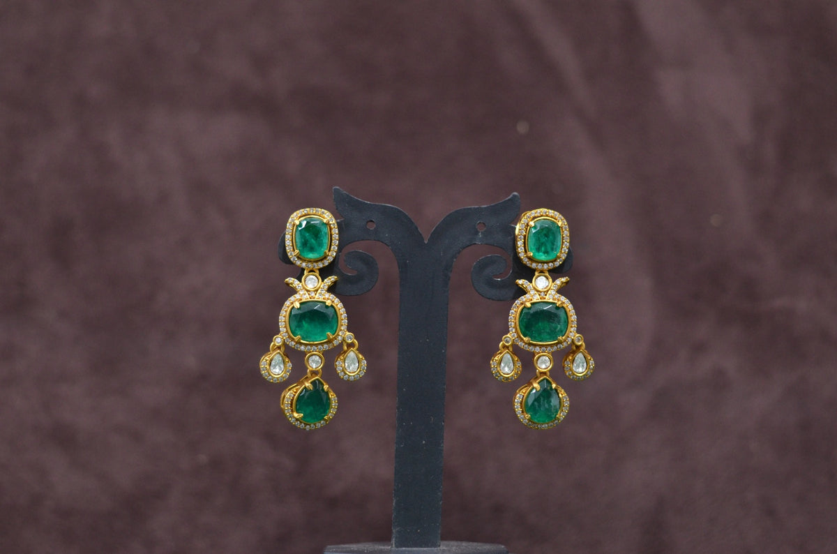 Earring Earrings 122 MOZONITE EMERALD