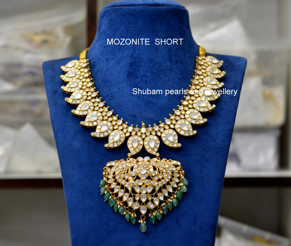 NECKLACE mozonite mango short set 001 - MO001 MOZONITE WHITE