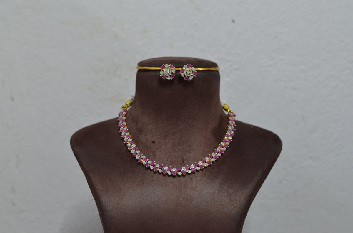 NECKLACE nk022 DIAMOND  RUBY