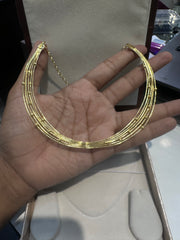 DORI AND CHAINS Hasli 6 lines GOLDEN STONE medium
