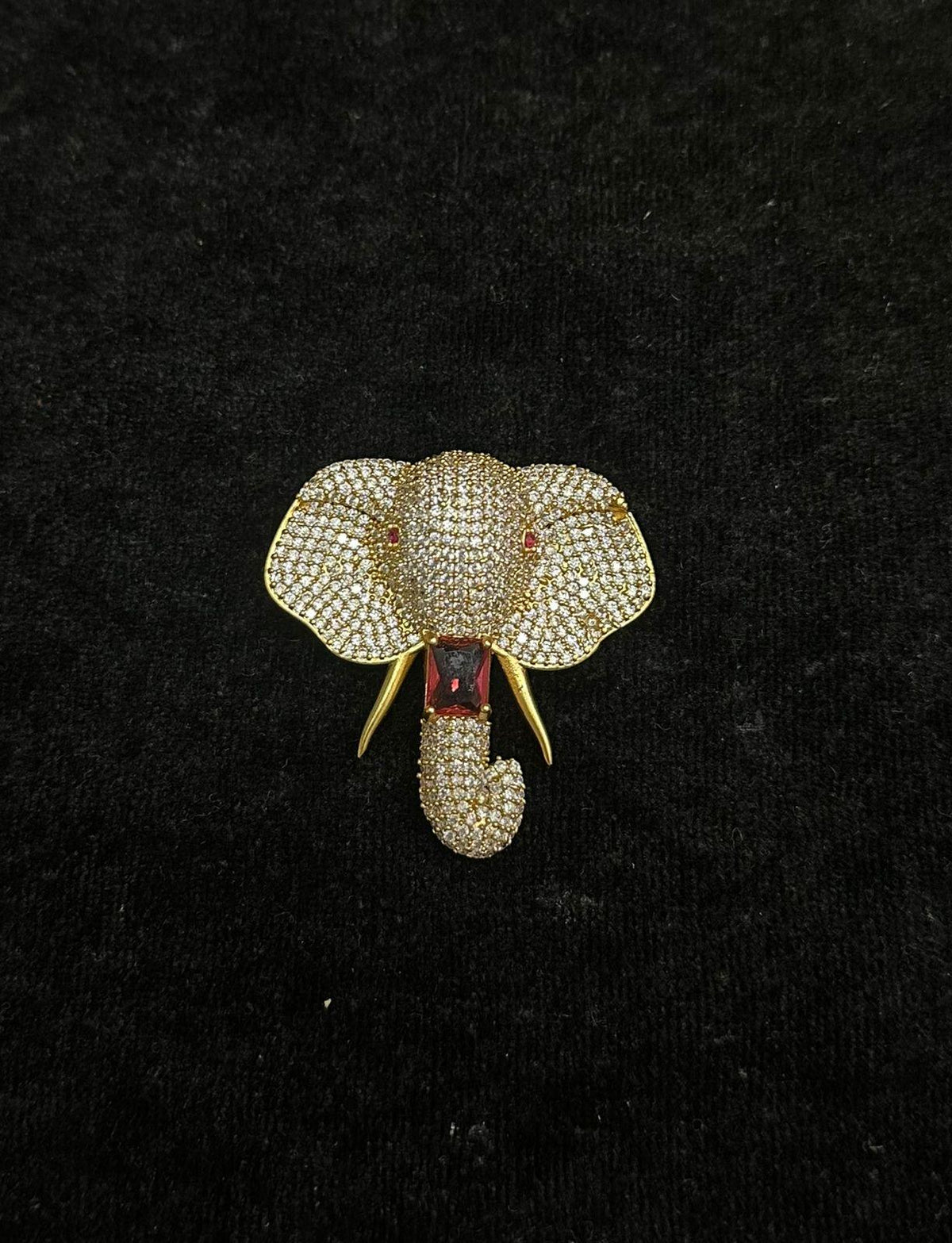 ACCESSORIES  Brouche 005 GOLDEN STONE - RUBY medium