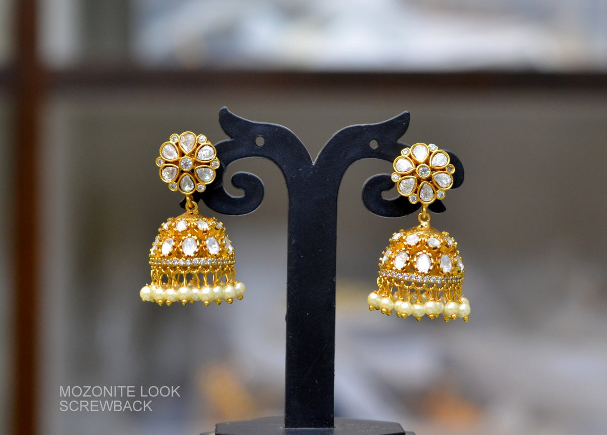 Earring Earrings 267 MOZONITE WHITE