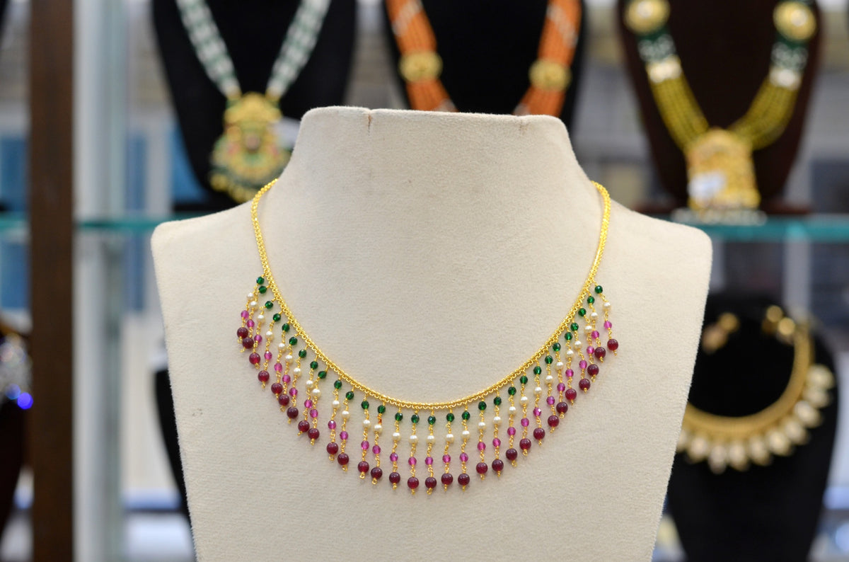 DORI AND CHAINS Multi drops chain set GOLDEN STONE medium