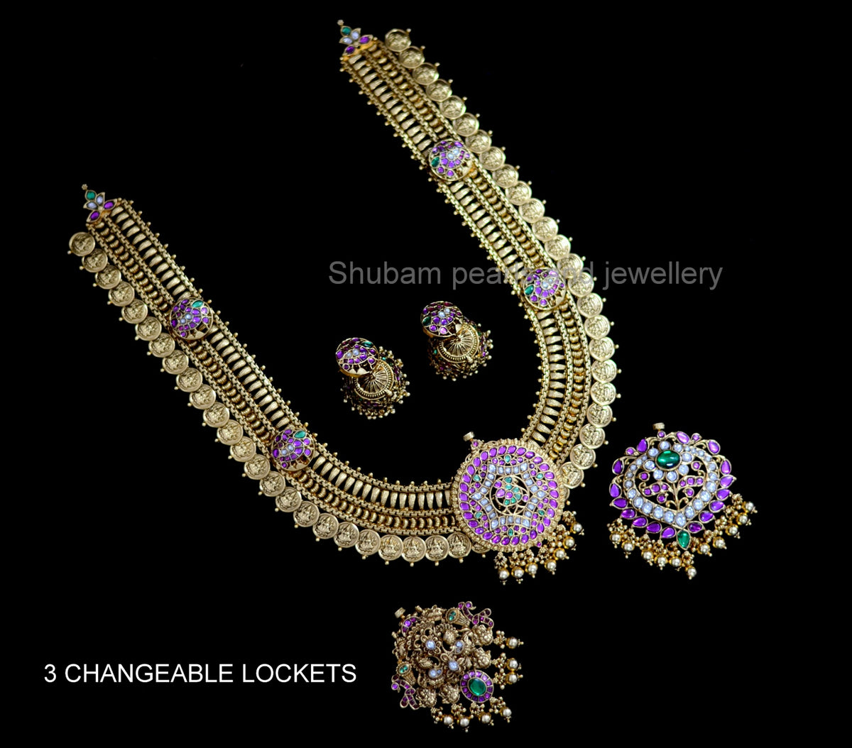 NECKLACE Long Kasul necklace 641 NEW NAKSHI JADAU MIX GOLDEN