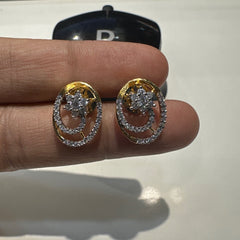 Earring Eartops 201 DIAMOND DUAL PLATING DIAMOND LOOK