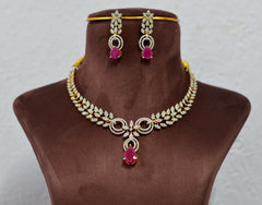 NECKLACE NK059 DIAMOND  RUBY