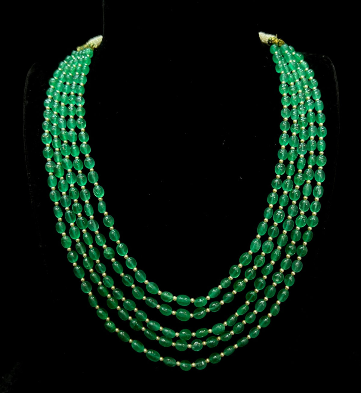 BEADS MALA AND CHAINS bEADS MALA 042 EMERALD 22-24