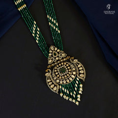 NECKLACE Necklace 162 Mozonite With Victorian Polish EMERALD