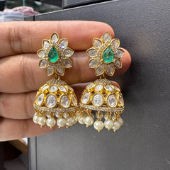 Earring Jhumka 114 MOZONITE EMERALD