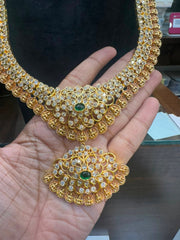 NECKLACE CZ kasul mala 002 GOLDEN STONE EMERALD