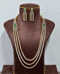 NECKLACE Nk197 DIAMOND  EMERALD layers