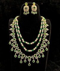 NECKLACE LAYER DIAMOND NECKLACE 449 DIAMOND  EMERALD layers