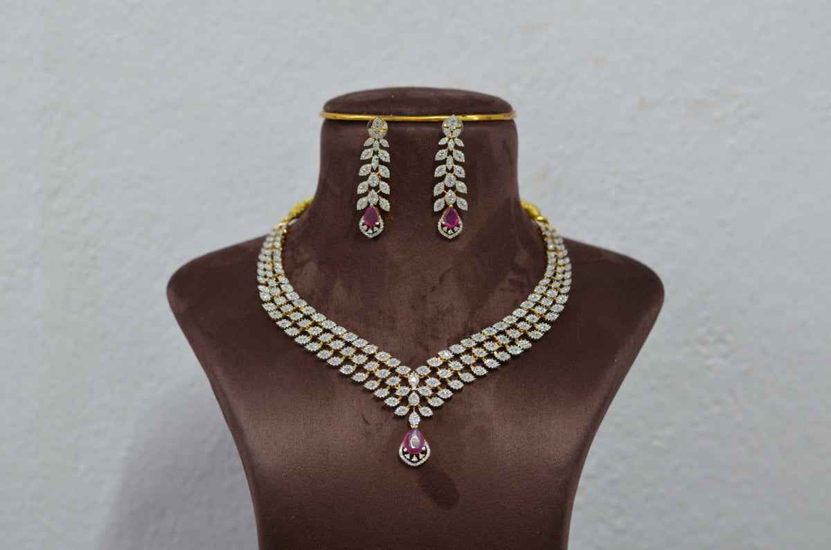 NECKLACE nk215 DIAMOND  RUBY