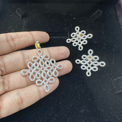 PENDANT SET / LOCKETS Pendant set 286 DIAMOND DUAL PLATING DIAMOND LOOK