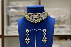 CHOKER Ch046 DIAMOND  EMERALD