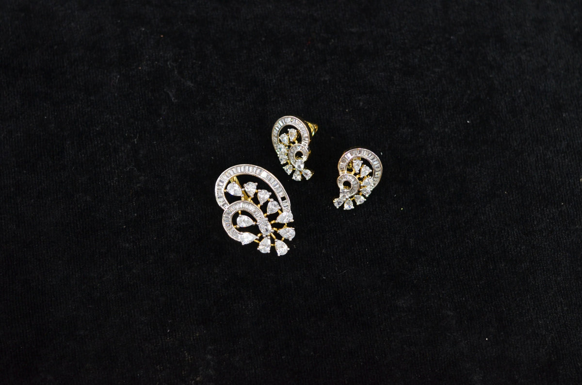 PENDANT SET / LOCKETS pendant set 235 DIAMOND DUAL PLATING DIAMOND LOOK