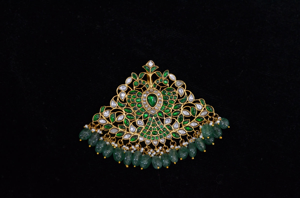 JADAU JADAU PENDANT SET JA100  JADAU WHITE AND EMERALD