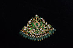 JADAU JADAU PENDANT SET JA100  JADAU WHITE AND EMERALD