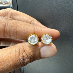 Earring Eartops 100 MOZONITE WHITE