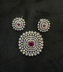 PENDANT SET CHAINS pendant set 221 DIAMOND RUBY